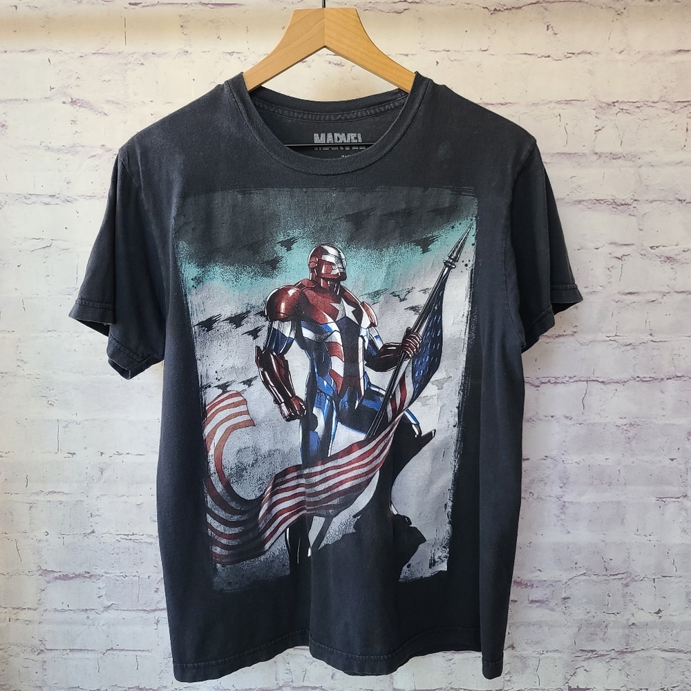 Marvel Iron Patriot Graphic Print Tee Black Medium 20x26